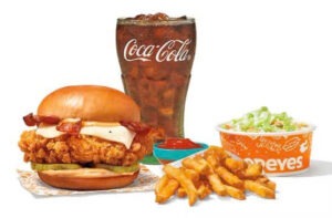 Ghost Pepper Chicken Sandwich with Bacon & Cheese Large Combo